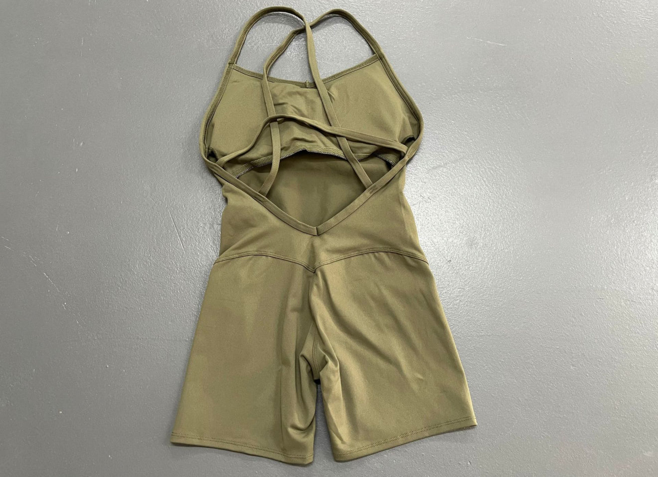 Olive Crossed Back Jumpsuit